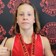 Islington BC\'s Isaac Gibson celebrates his win at the Barum Box Cup