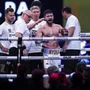 John Ryder celebrates beating Daniel Jacobs