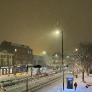 Holloway Road as snow fell last night (December 11)