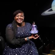 Dr Maggie Aderin-Pocock with her Barbie doll