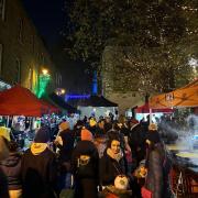 The stalls at White Cross Street festive lights switch-on event