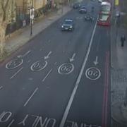 The bus lane was shut after the crash