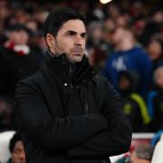 Arsenal boss Mikel Arteta looks on