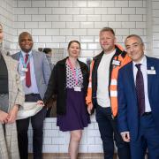 The GTR toilet team: Project Manager Annabel Jackson, Station Managers Ade Akinniyi and Daniela Banikova, contractor Justin West, and Accessibility Manager Antony Merlyn