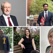 Top, left to right: Jeremy Corbyn (Independent) and Praful Nargund (Labour). Bottom, left to right: Vikas Aggarwal (Liberal Democrats), Sheridan Kates (Green Party) and Karen Harries (Conservatives).