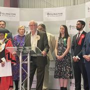 Jeremy Corbyn at the declaration for Islington North