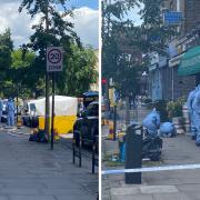 Police investigate after a 19-year-old man died after a stabbing at the junction of Stroud Green Road and Tollington Park in Finsbury Park