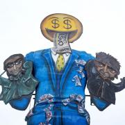 The  Edenbridge Bonfire Society effigy was 11 metres tall