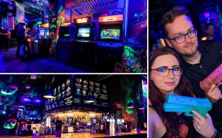 The new Shoreditch NQ64 arcade bar is located in Old Street and is a 9000 square foot “neon splattered drinking den”