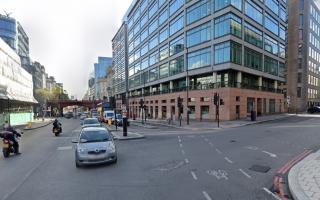 Charterhouse Street was closed after an e-scooter rider was rushed to hospital following a crash with a van