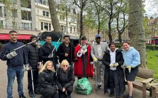 Volunteers from Islington Council, Angel BID and Angel McDonald's involved in the spring clean last month